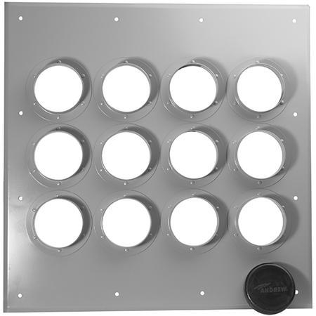 12-Port Entrance Panel with 4 in DIA Holes, Gray