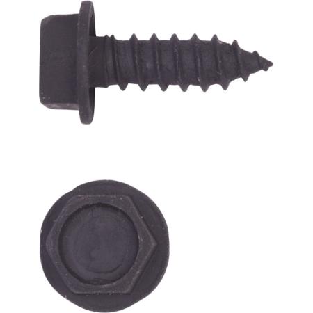 #8 x 3/4 in Steel Hex Head Washer Screw in Black, Drill Bit TEK Point, 1000 Pack
