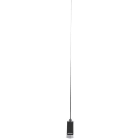 34 - 40 MHz Unity Gain Base Loaded 1/4 Wave Antenna in Black, No Spring