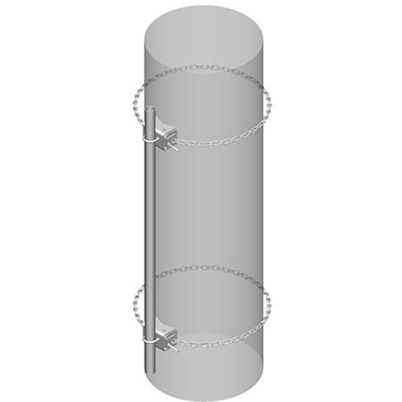 16 ft 1-Sector Chain Mount Kit with (1) 2-3/8 in OD × 72 in Plain End Pipe Included