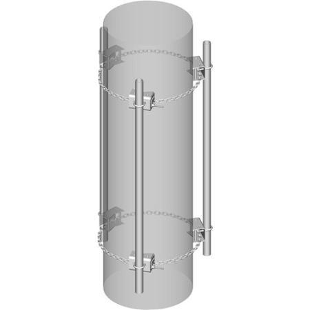 16 ft 3-Sector Chain Mount Kit with (3) 2.4 in OD × 72 in Plain End Pipe