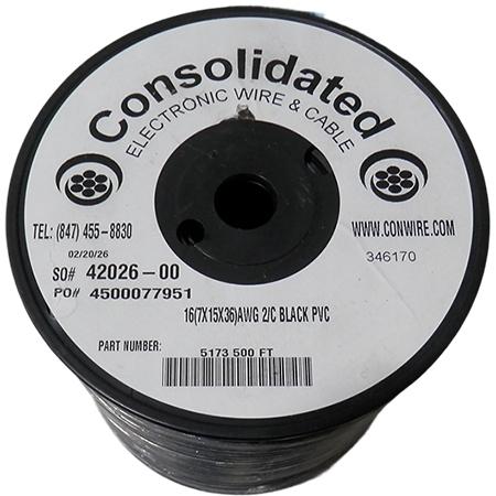 6 Gauge 2 Conductor Black PVC High-Definition Speaker Wire, 500 ft