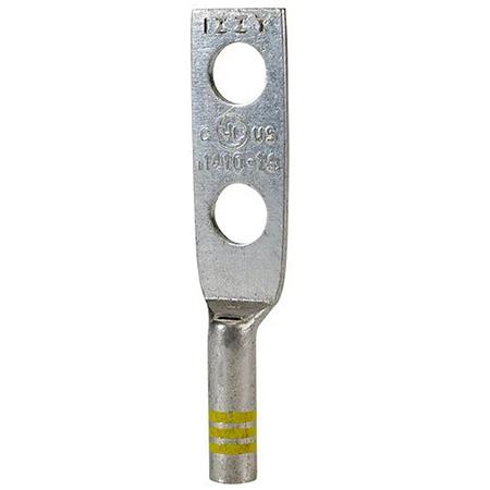 Two-Hole Long Barrel Copper Compression Lug for #14-#10 Wire and 1/4 in Hardware