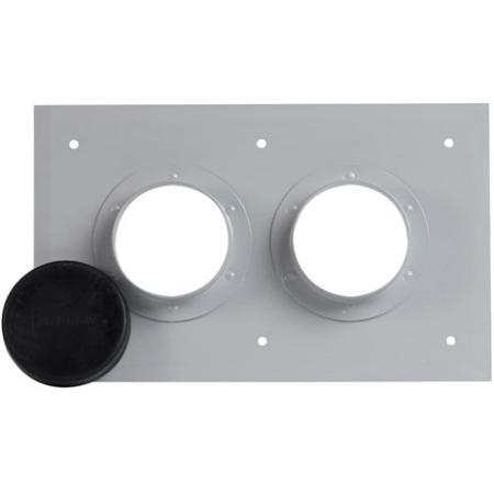 2-Port Entrance Panel with 4 in DIA Holes, Gray