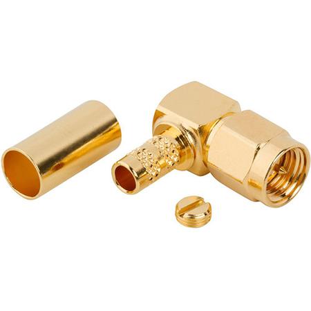 SMA R/A Crimp Plug for RG-55, RG-142, RG-223