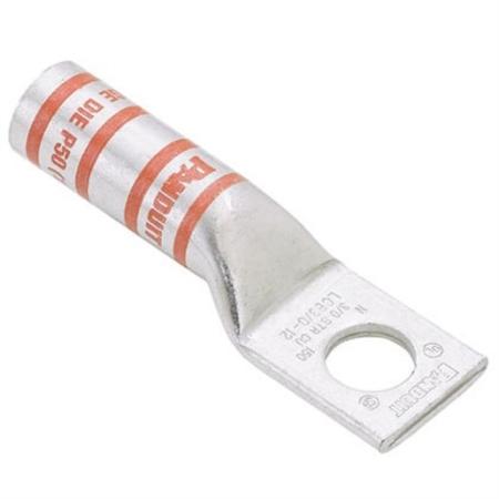 One-hole, long barrel lug, #2 AWG wire, 5/16 stud