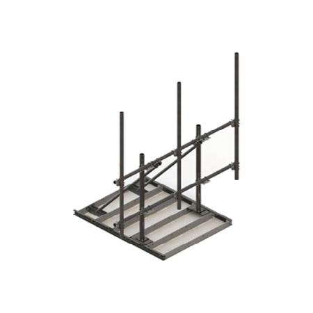10 ft Face High-Capacity Non-Penetrating Roof Frame with (3) 2-7/8 in OD x 126 in Pipes