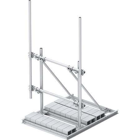 7 ft Face High-Capacity Non-Penetrating Roof Frame with (2) 2-7/8 in OD x 96 in Pipes