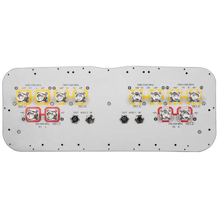 4x 694 - 894, 8x 1695 - 2360 MHz Outdoor Sector Antenna with 12x 4.3-10 Female Connectors, 85 Deg HPBW