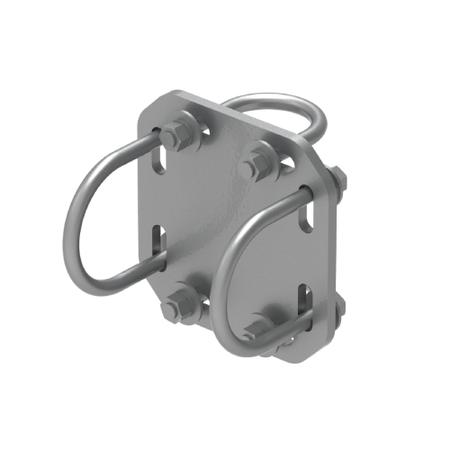 Galvanized Crossover Plate joins 2-3/8 to 3-1/2 in OD Round Members