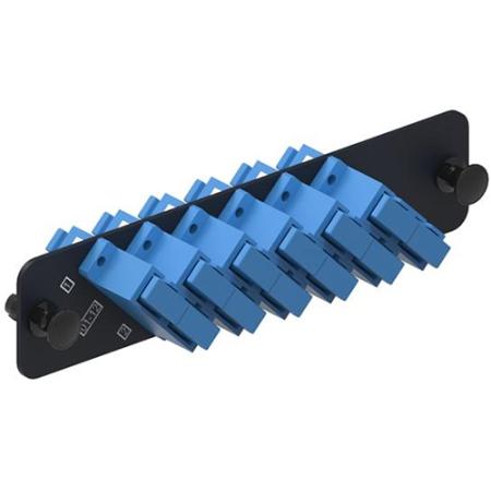 Adapter Panel, Black, 1000-Type, w/6 SC Blue adapt