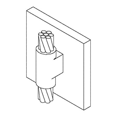 Cable to Steel Vertical Thru 4/0 Stranded