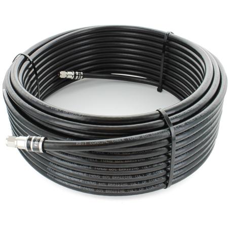 75 ft RG11 Low Loss Coax Cable with F Male Connectors in Black
