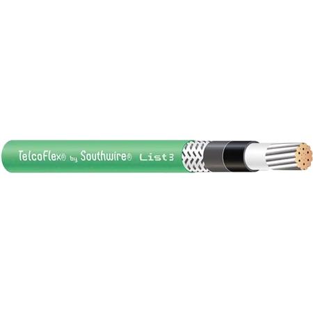 Telcoflex, 4AWG, Green, Single Conductor, Braid