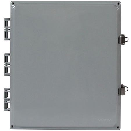 14 x 12 x 6 in NEMA 4X Polycarbonate Enclosure with Solid Door and Latch Locks, Cord Grip Only