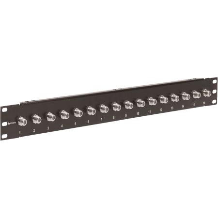 1.75" x19" Panel (Black), 16 F Coupler