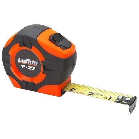 Tape Measure, 1inx25', Hi-Viz Orange, P1000
