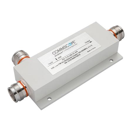 555 – 6000 MHz 8 dB Air Directional Coupler in White, 4.3-10 Female, Trimetal