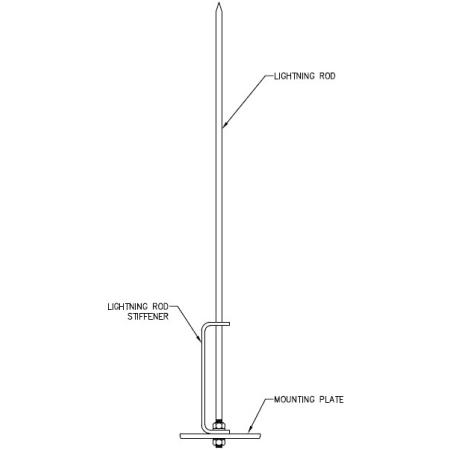 S3A-LDA Lightning Rod Kit 5/8" x 8'