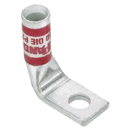 One-hole #6 AWG wire, 90° angle tongue, 1/4 stud