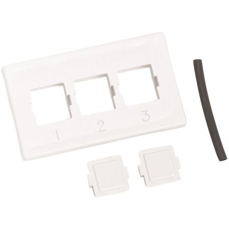 M13C Type Furniture Faceplate, three port white