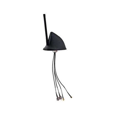 Multiband 2-Port Low-Profile Shark Fin Antenna, Black, SMA Male Connectors, 1x LTE, 1x GNSS