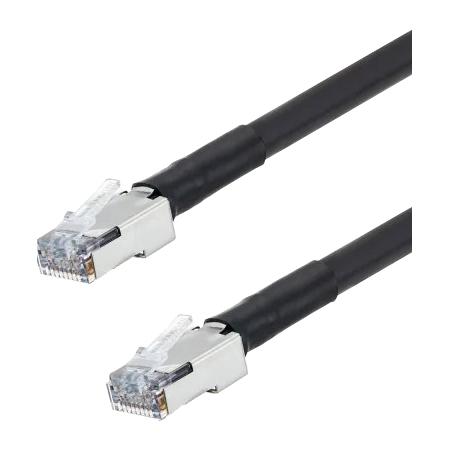 Cat 5e Industrial Ethernet Cable, RJ45, BLK, 250ft