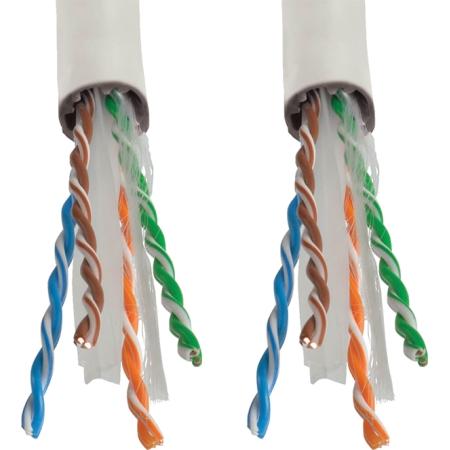 1000' Cat6 Gigabit Bulk Solid PVC Cable - White