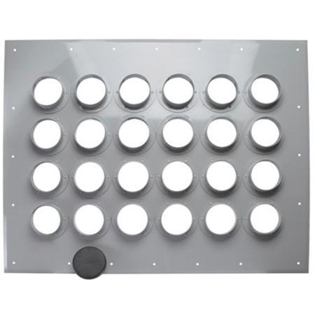24-Port Entrance Panel with 4 in DIA Holes, Gray