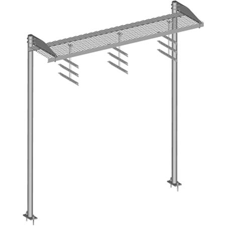 24 in x 10 ft Safety Grated Waveguide Bridge Kit with (2) 10 ft 6 in Base Shoe Posts