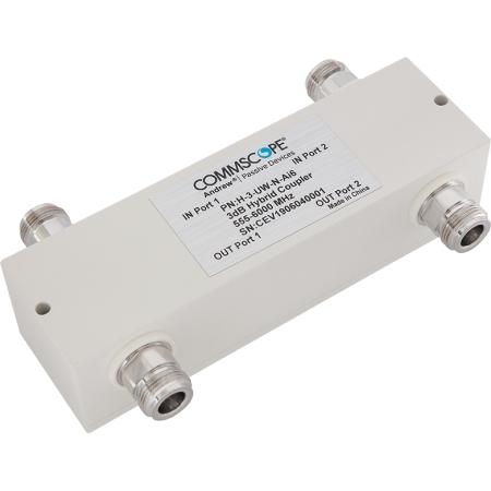 555 – 6000 MHz 3.1 dB Low PIM Air Dielectric Hybrid Coupler, N Female, Trimetal