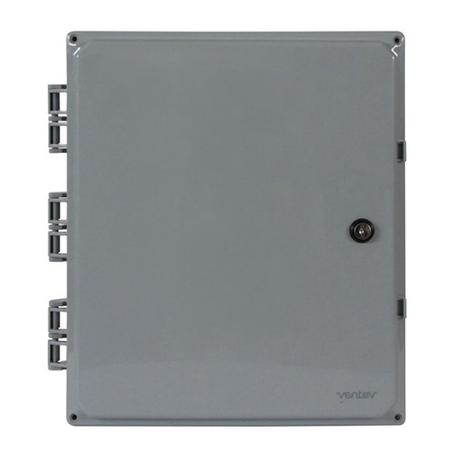 14 x 12 x 6 in NEMA 4X Polycarbonate Enclosure with Solid Door and Key Lock, No Holes