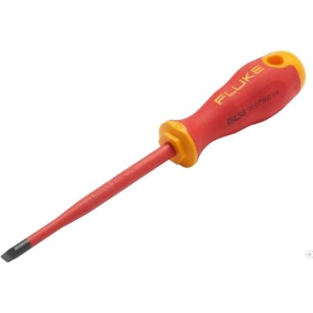 Insulated Slotted Screwdriver, 0.16 x 4 in, 1000 V