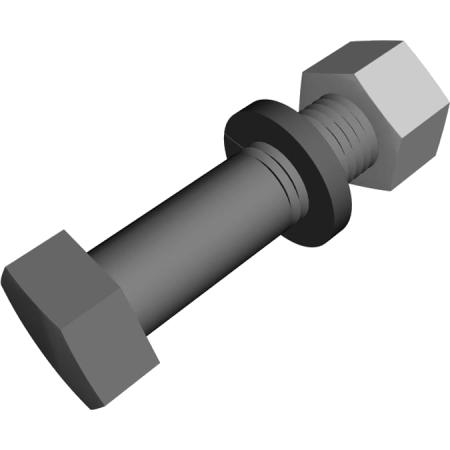 Galvanized Bolt Assembly Kit, Grade 5, 1/2in x 2in