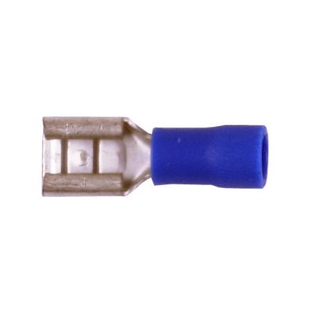 Vinyl Female Quick Disconnect in Blue for #16 - 14 AWG, .250 Tab, 100 Pack