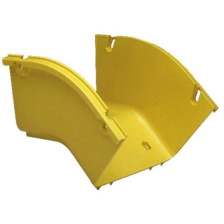 FiberGuide 45° Down Elbow, 4 in x 6 in, yellow