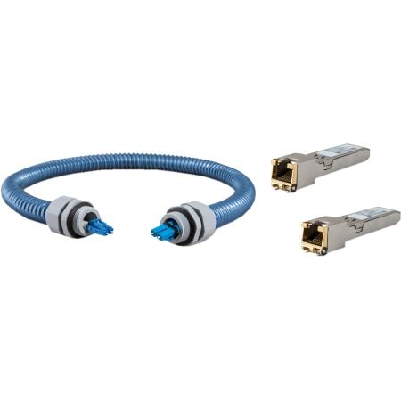 Fiber conduit and SM optical cable kit w 2x SFP