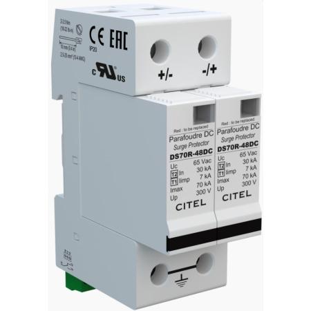 2-Pole, 48VDC, Type 1 and Type 2 Surge Protector