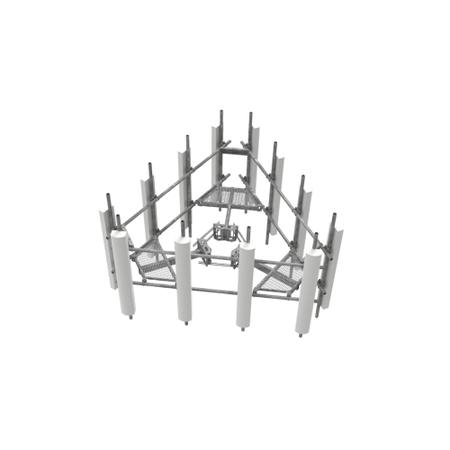 ATLAS 12 ft Monopole Platform with (12) 2.88 in OD x 126 in Antenna Pipes and Top Rail Kit