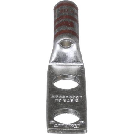 3/8" 2-Hole Long Barrel Lug with Window, #2 AWG