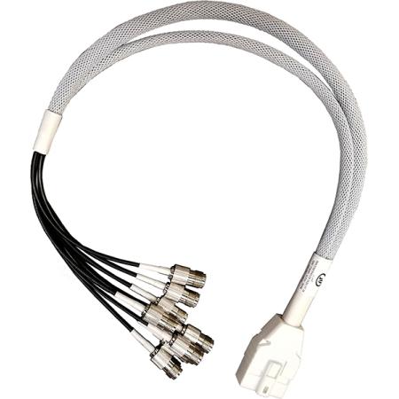 2 ft LMR®-100 Cable Assembly with 8-Port RP TNC Female Bulkhead - DART Connectors