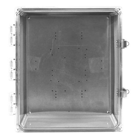 14 x 12 x 6 in NEMA 4X Polycarbonate Enclosure with (8) 1/2 in Holes and Cord Grip