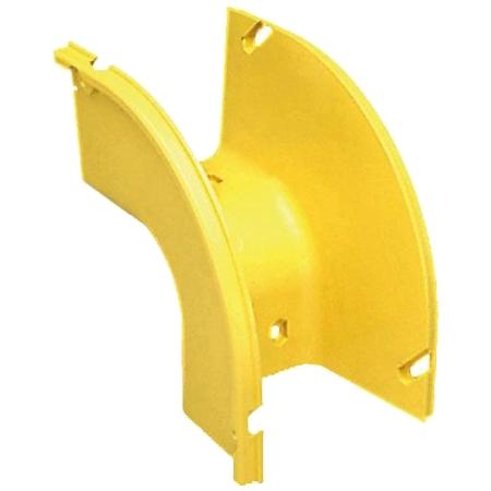 FiberGuide® 90° Down Elbow, 4 in x 4 in, yellow