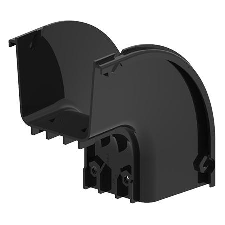 FiberGuide® 90° Down Elbow, 4 in x 4 in, black