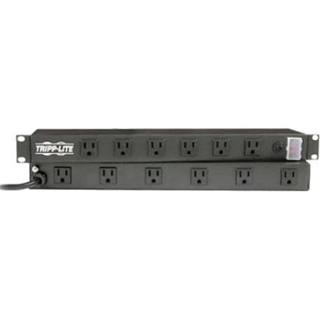 19 in rack Mnt pwr strip. 125 VAC,15 Amp