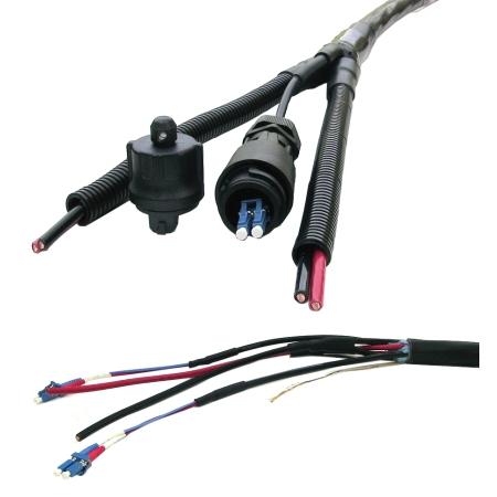 5/8inOD,2x1,8AWG,SM Fiber w/YSplice 20ft