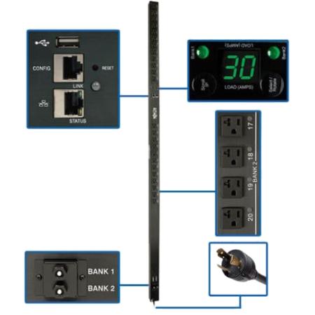 10' 2.9kW Single-Phase Switched PDU, 120V TAA