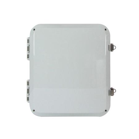 12 x 10 x 5 in NEMA 4X Polycarbonate Enclosure with Solid Door and Latch Locks, Cord Grip