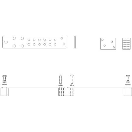 1/8 x 1.6 x 17 in Rack Ground Bar
