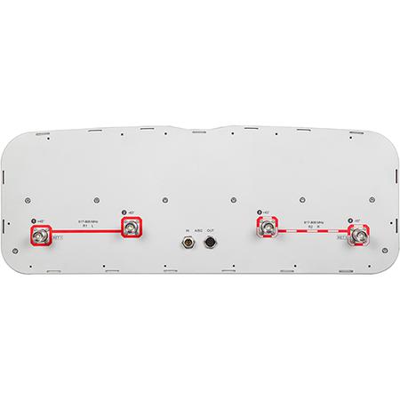 4x 617 - 806 MHz Sector Antenna with 4x 4.3-10 Female Connectors, 65 Deg HPBW